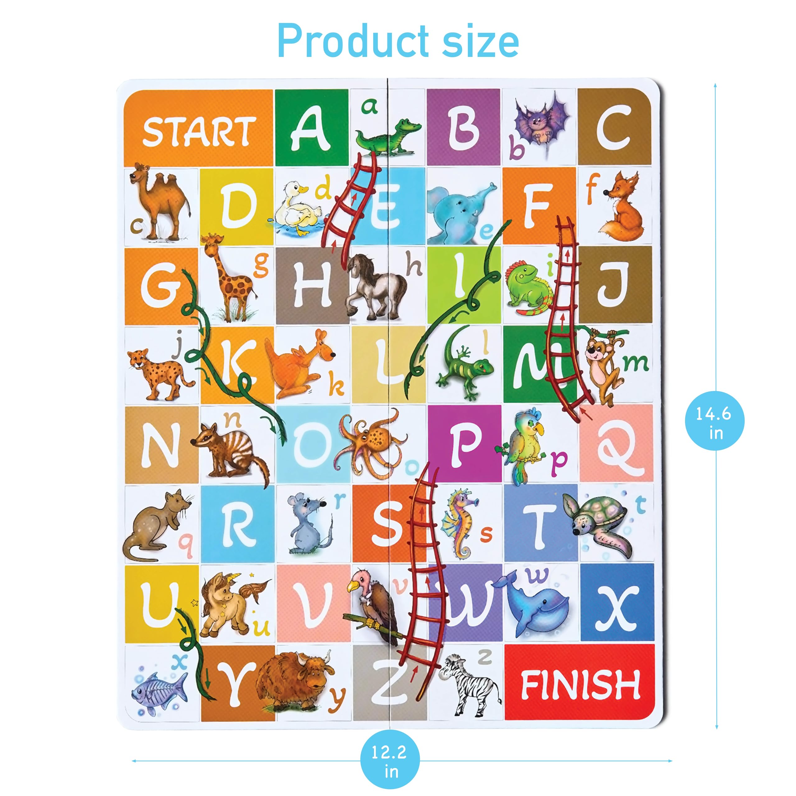 ABC Zoo Chutes And Ladders Board Game, Language Development Toy, Alphabet