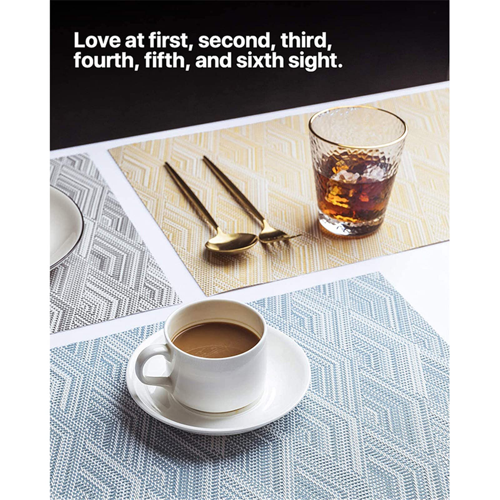 Juego de 8 manteles Individuales, salvamanteles Individual PVC para restaurantes, Ideales para decoración de la Mesa de la Cocina, Antideslizante y Lavable, 45cmx30cm, Brown