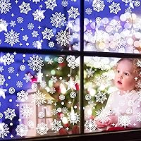 Vista 7 de Outus 570 Piezas Calcomanías de Copos de Nieve para Ventanas Calcomanías de Invierno para Ventanas Calcomanías de Copos de Nieve de Navidad