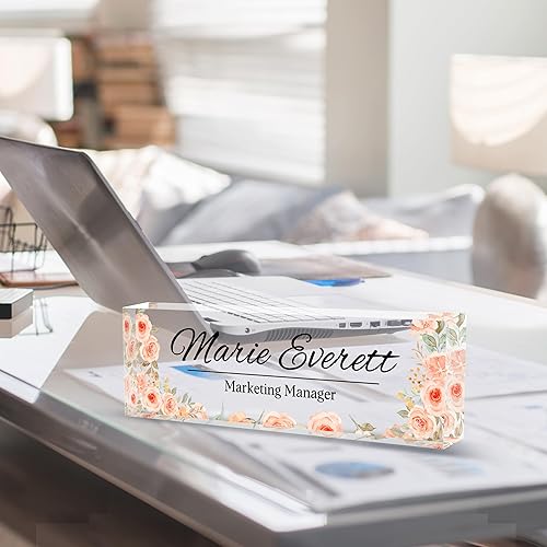 Miniatura 4 de Placa de nombre de escritorio personalizada, placa de identificación acrílica personalizada para escritorio, decoración de escritorio de oficina