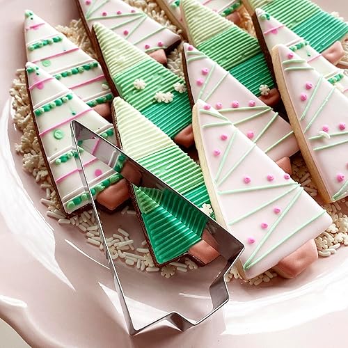 Miniatura 4 de R&M Cortador de galletas de árbol triangular de Navidad, 4 pulgadas, acero inoxidable