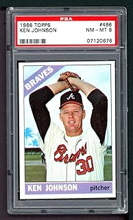 1966 Topps # 466 Ken Johnson Atlanta Braves (Baseball Card) PSA PSA 8.00 Braves