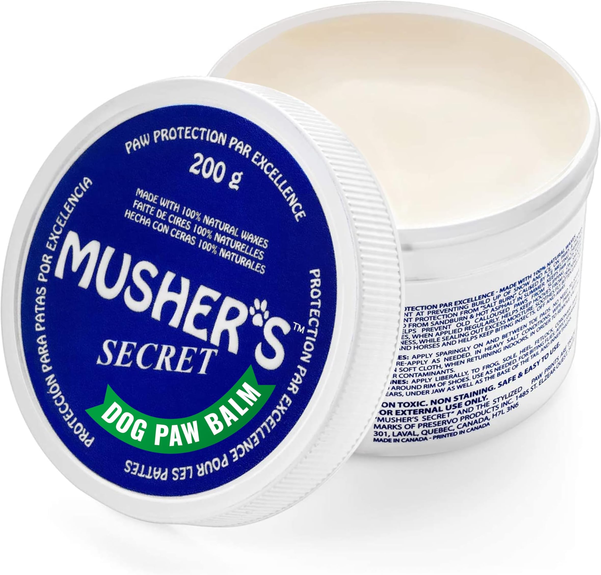 Musher's Secret Paw Protection Wax - Dog Paw Balm Or Nose Balm, Ideal For Pet First Aid Kit, 200 Grams