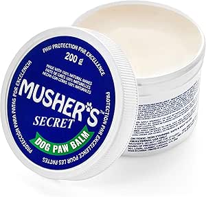 Musher's Secret Dog Paw Wax 200 g (7oz) - Moisturizing Dog Paw Balm that Creates an Invisible Barrier That Protects and Heals Dry Cracked Paws - All-Natural with Vitamin E and Food-Grade Ingredients