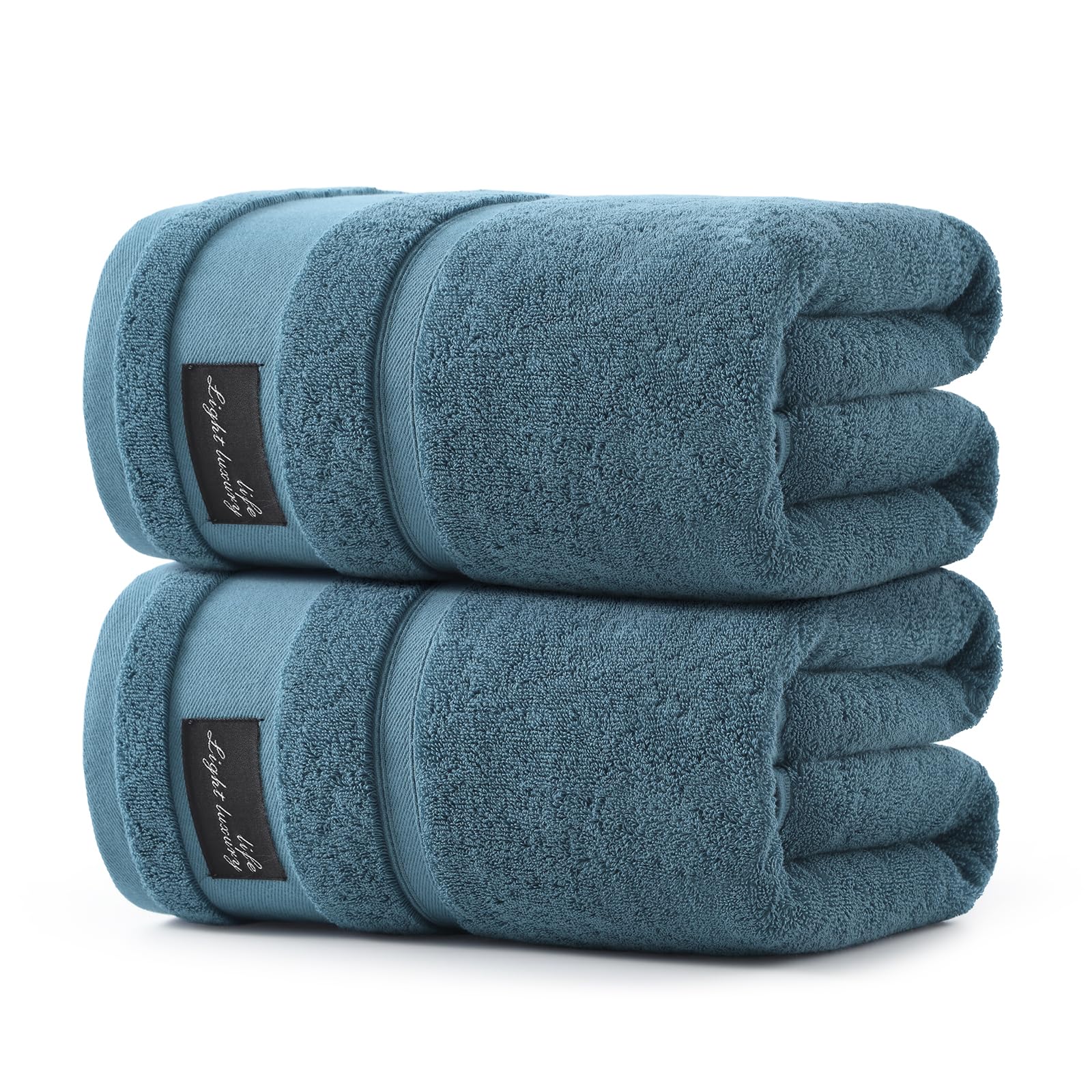 REDKISS Large Bath Towels Set 2 Piece 100 Cotton 31x63 in Heavyweight 760G Highly Absorbent Quick Dry Super