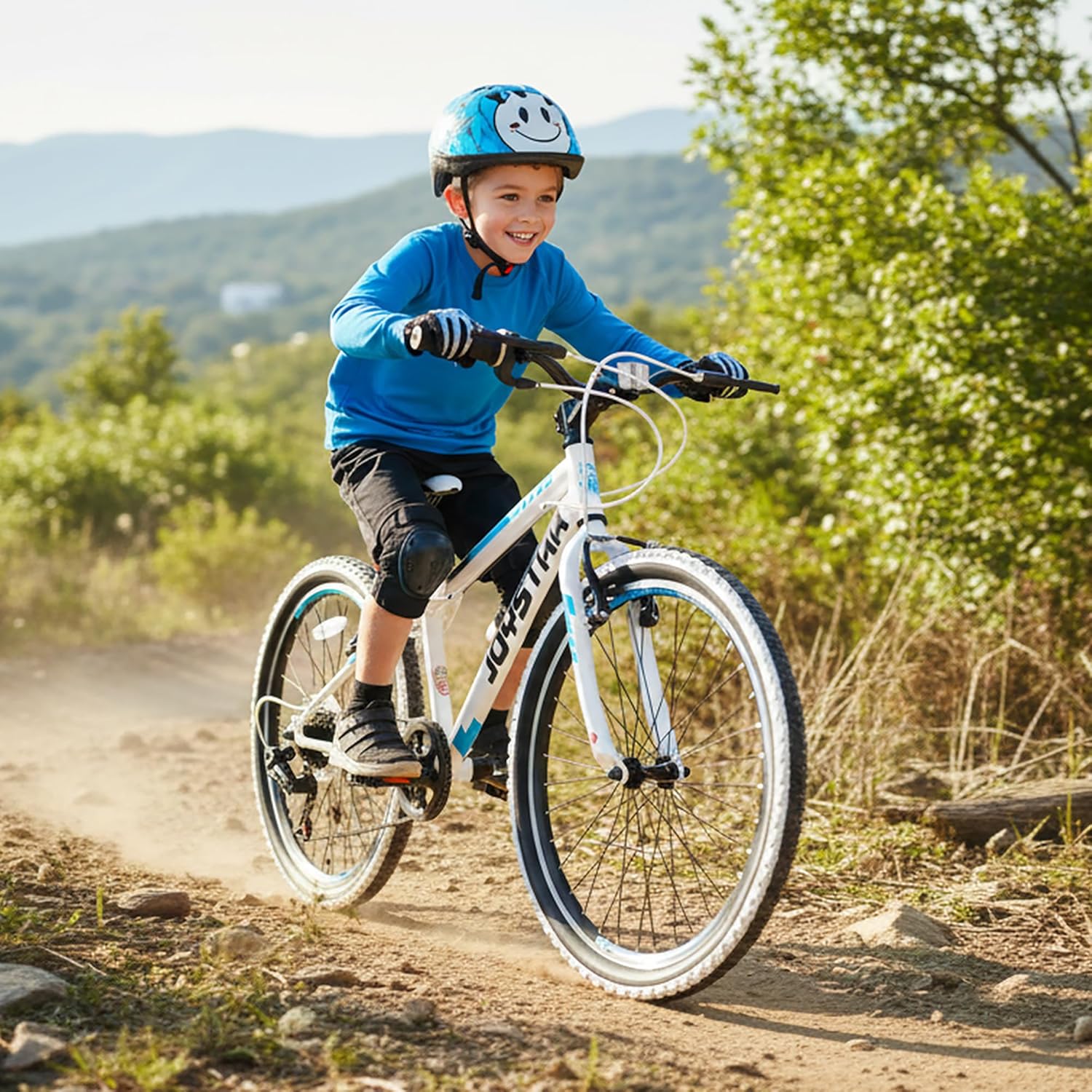 JOYSTAR Lubbock 20 24 Inch Kids Bike for Boys & Girls Ages 7-12 Years Hardtail Mountain Bike for Kids with 1-Speed/7-Speed Drivetrain, White Wall Knobby Tires, Kids' Bicycle