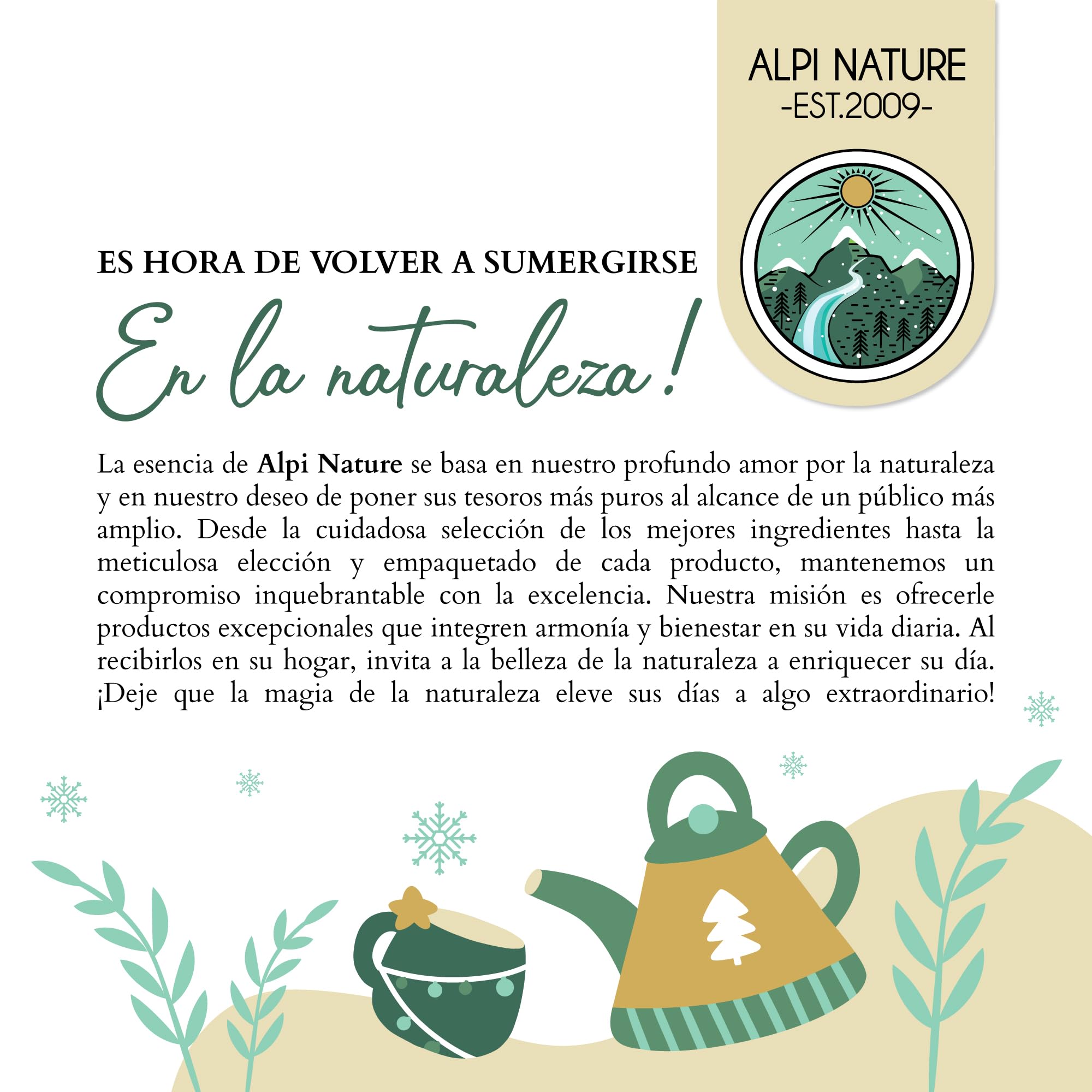Alpi Nature Calendario de Adviento de Té 2025, Set de Regalo de Té Navideño, Calendario Navideño 2025, Selección de 24 Tés Negros, Verdes, de Frutas y de Hierbas, 24 Tarros