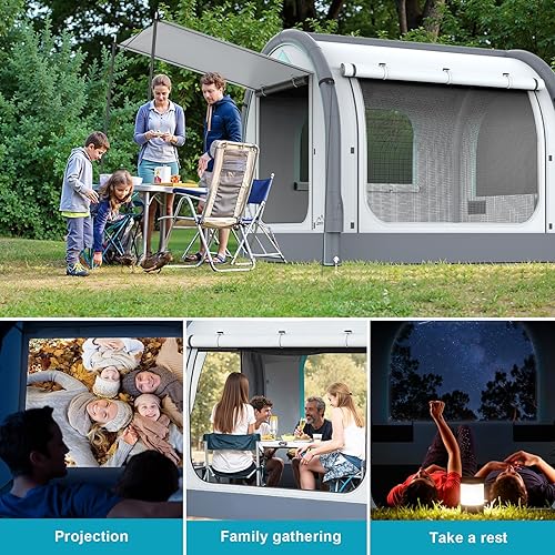 Miniatura 7 de M KARMATER Tienda de campaña inflable grande, configuración de 60 segundos, tienda de campaña familiar con impermeable, resistente al viento y al