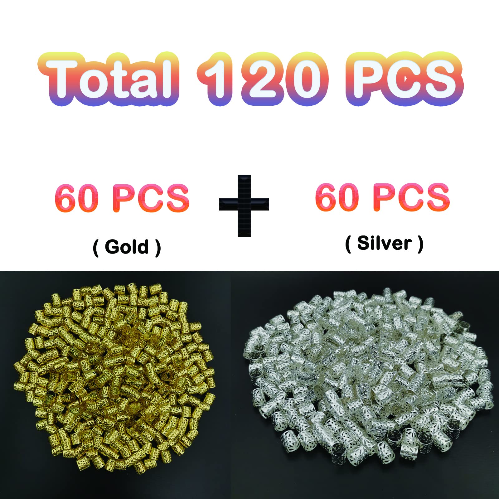 50 pezzi di Dreadlock Accessori per Capelli in oro Anelli per capelli in regolabili Trecce Decorative in Ferro Decorazione di Barba e Capelli Intrecciare 100 pezzi mini elastici