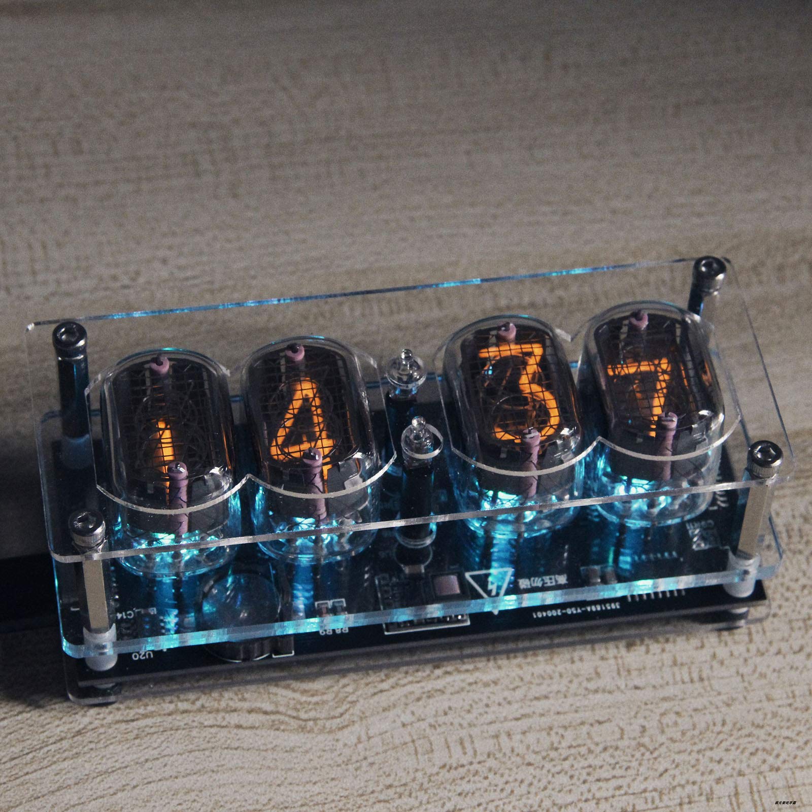 Regalos Personalizados, Nixie Tube Clock, Retro LED Word Clock Creatividad, Nixie Tube Clock Decoración de Escritorio, Regalos para Novio y Esposo, 255 Luz de Fondo