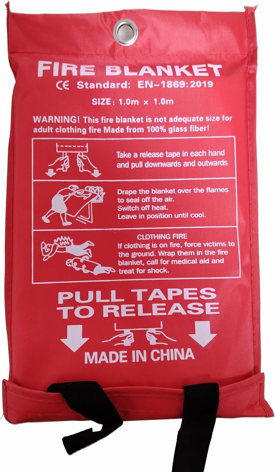 Fire Blanket, 1 Pack, 40” x 40”, Handheld, Portable Lightweight (Unless It’s Urgent, Please Wear Gloves)