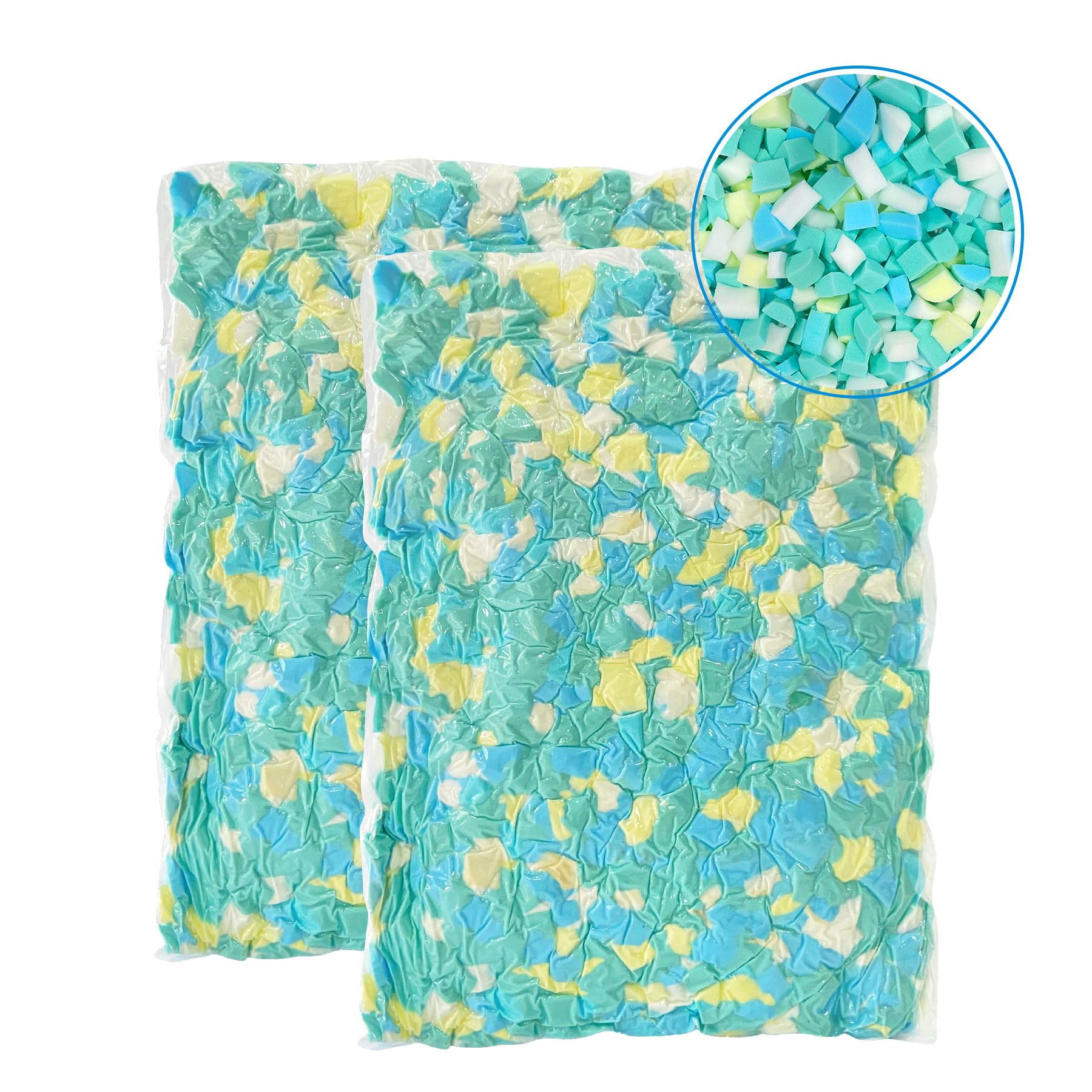 4.4KG Memory-Schaumstofffüllung für Sitzsackfüller, Kissen Stuhl Kissen Hundebett Schaumstoffflocken Nachfüllung, Premium weich und großartig für Kissen Füllung, Multi Farbe und Form