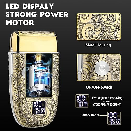 Miniatura 4 de Saoilli Afeitadoras eléctricas profesionales para hombres maquinilla de afeitar para hombres afeitadora de cabeza calva recortadora de barba