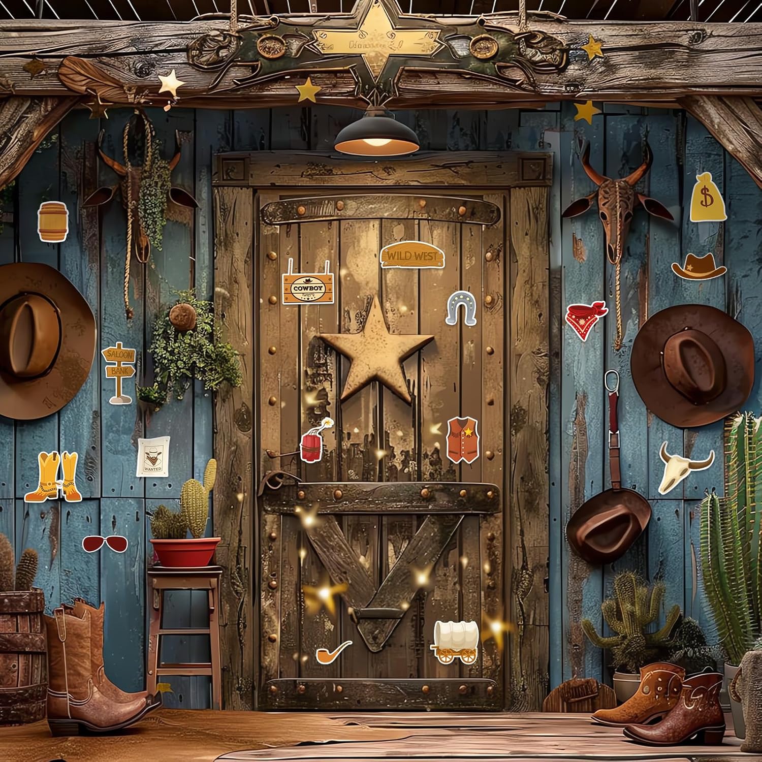 76PCS Western Cowboy Cutouts for Birthday Decorations, Rodeo Cowboy Boot Hat Bounty Hunter Wild West Theme Cut-Outs for Western Party Decorations Wall Decor Baby Shower Party Supplies Favors - Image 5