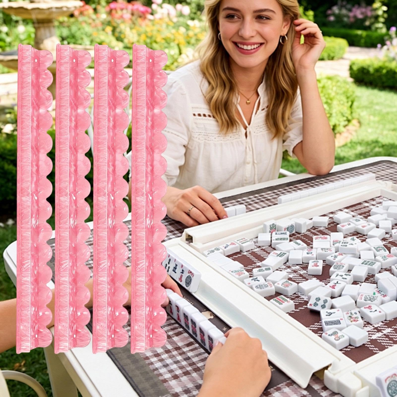 Stojaki i Popychacze do Płytek Mahjong 4 szt. Akcesoriów Mahjong | Taca Na Płytki Mah Jongg dla kobiet mężczyzn początkujących kolekcjonerów na domowe wieczory gier i