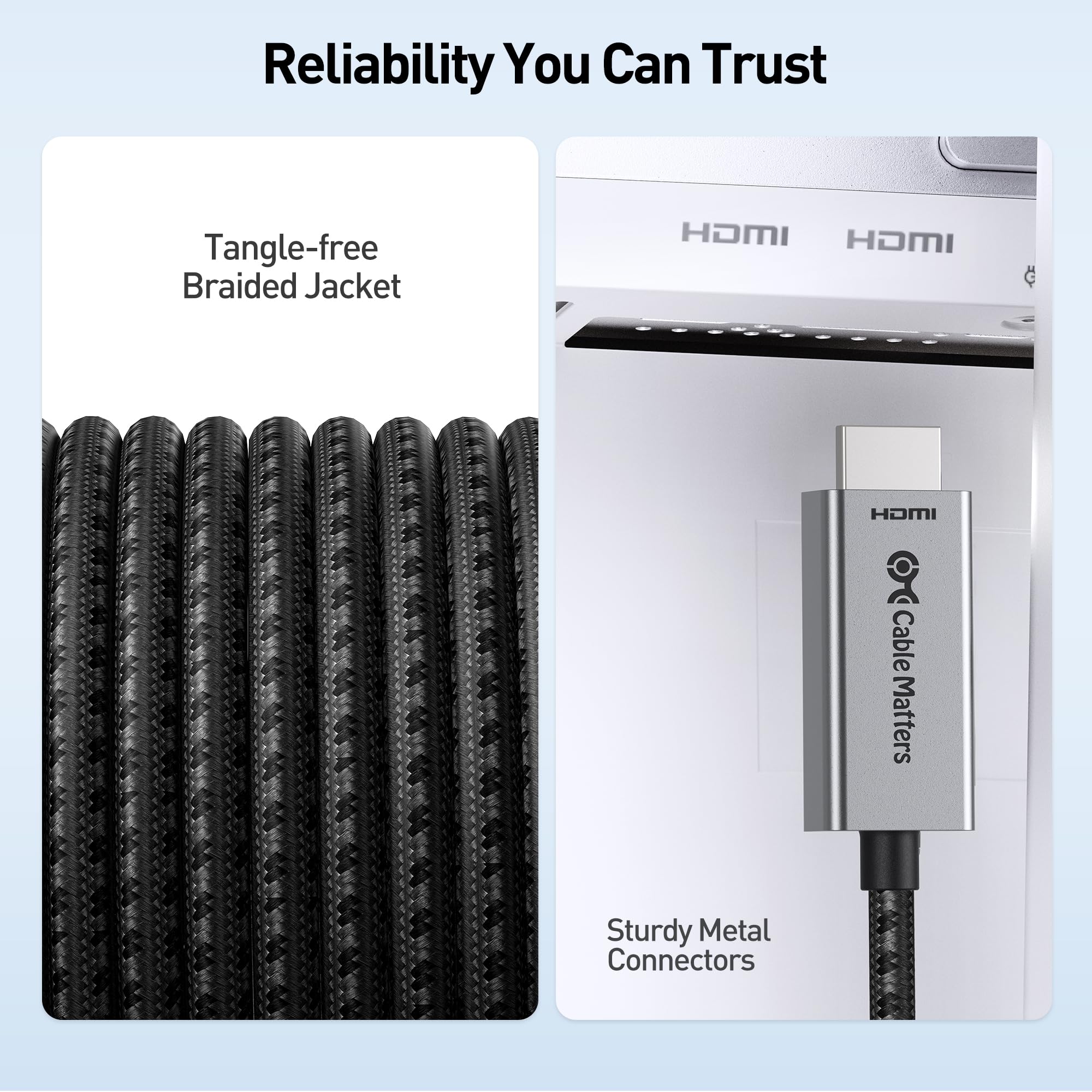 Cable Matters Jednokierunkowy Kabel USB-C do HDMI 2.1 48 Gbps, 1,8 m | 4K@240Hz / 8K@60Hz HDR, do macOS i Windows, bez aktualizacji oprogramowania, Thunderbolt 5 do HDMI 2.1