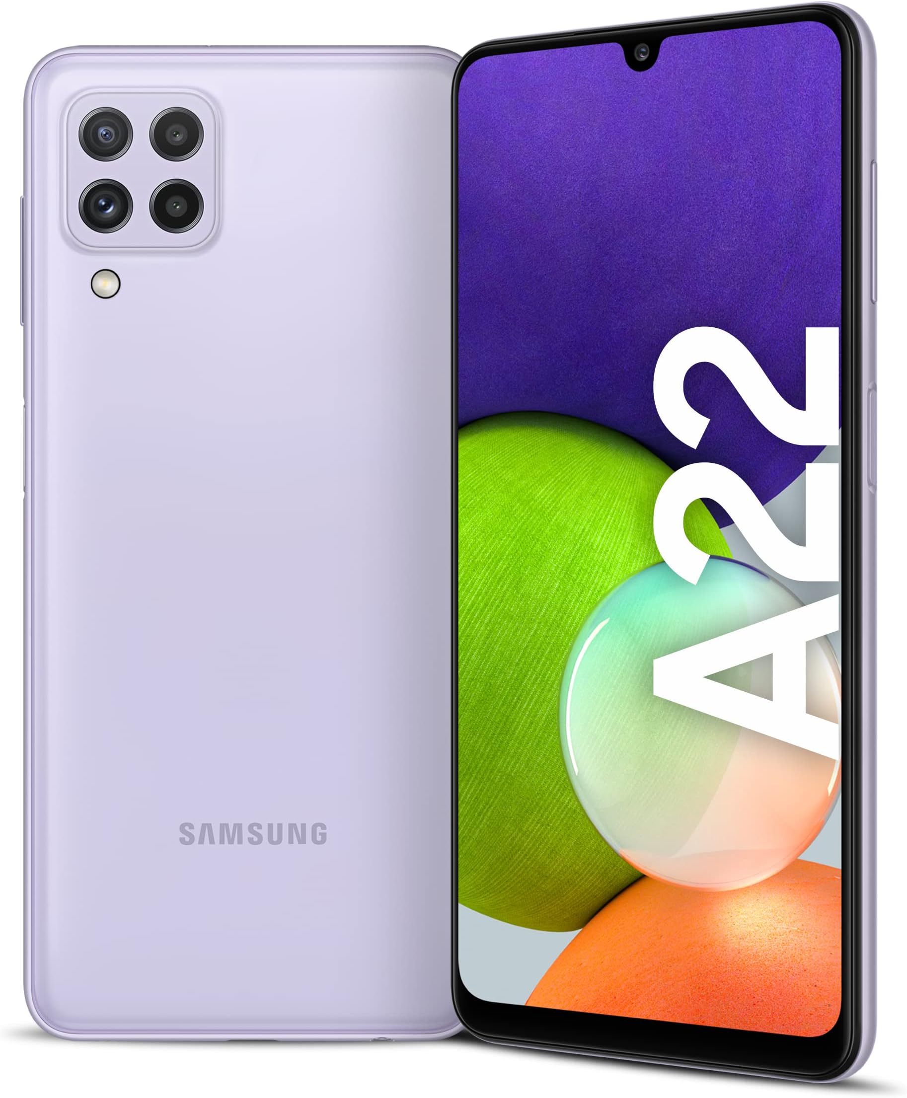 Samsung Galaxy A22 Lte Dual Sim Smartphone, 64Gb Storage And 4Gb Ram (Uae Version), Violet