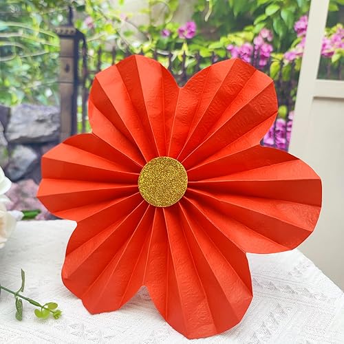 Miniatura 5 de Mybbshower Flores de papel de 12 pulgadas para fanáticos de la boda, telón de fondo de fotos, despedida de soltera, decoración de fiesta de