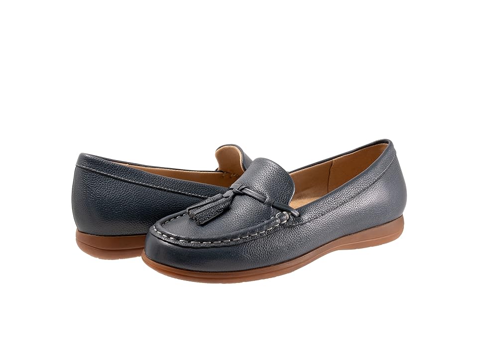 Trotters Dawson (Navy) Women's Flat Shoes INTERNATIONAL SHIPPING