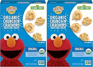 Earth's Best Organic Sesame Street Toddler Crunchin' Crackers, Original, 5.3 oz. Box (Pack of 2)