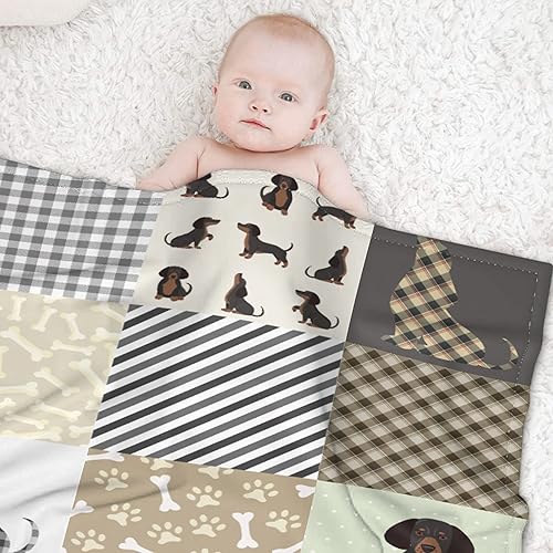 Miniatura 7 de Mokukenren Manta de perro salchicha de perro salchicha para mujeres, manta de franela de forro polar ligera y acogedora para mujer, decoración de