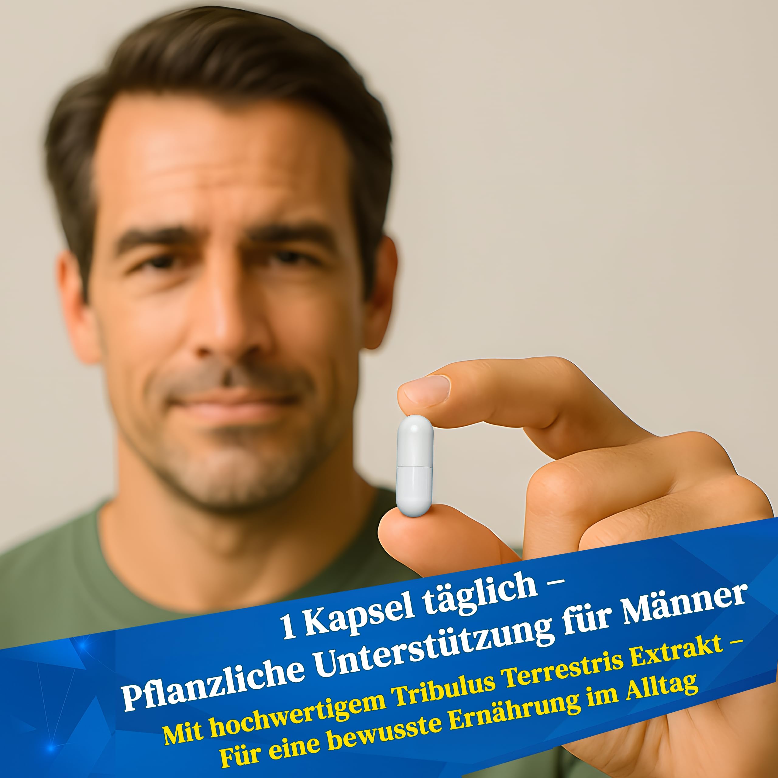 Tribulus Terrestris – Hochdosiert mit 90% Saponinen – Pflanzliches Supplement für Männer – Zellulose-Kapseln 120 Stück – Laborgeprüft – Hergestellt in der EU