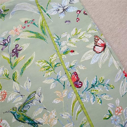 Miniatura 9 de URBONUR Juego de 2 fundas de almohada de 100 % algodón con estampado floral de mariposas, suaves, transpirables, refrescantes, fundas de almohada