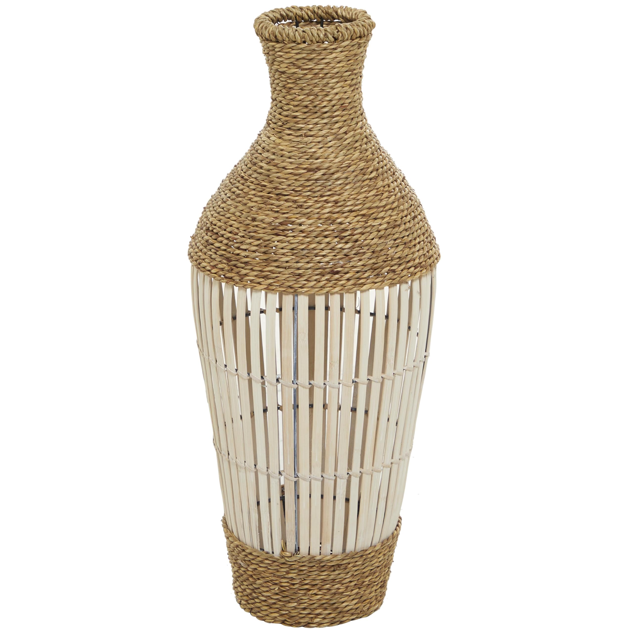 Deco 79 Seagrass Handmade Tall Woven Floor Vase, 10" x 10" x 25", Brown