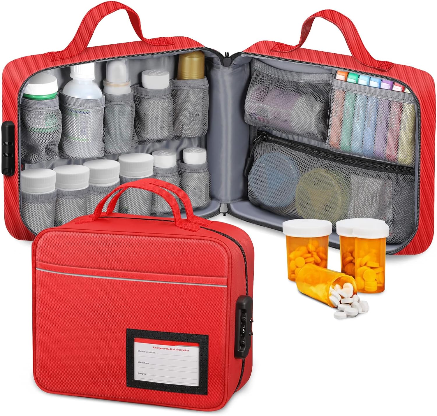 SITHON Lockable Pill Bottle Organizer Medicine Storage Bag