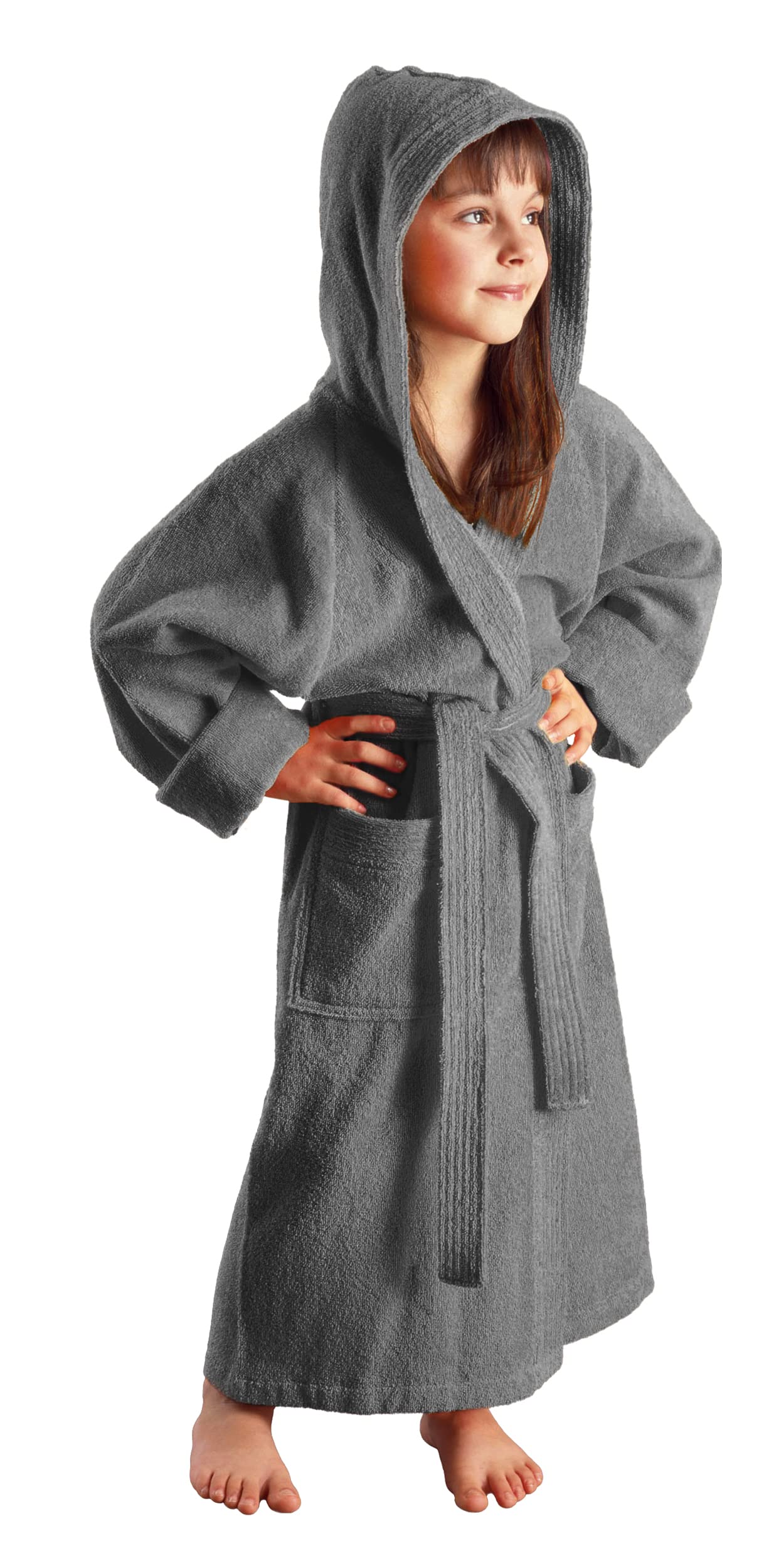 Arus Accappatoio per Bambino e Bambina | 100% Cotone Spugna (380 g/m²) | con Cappuccio | Certificato Oeko-Tex® | Ampia Scelta di Colori