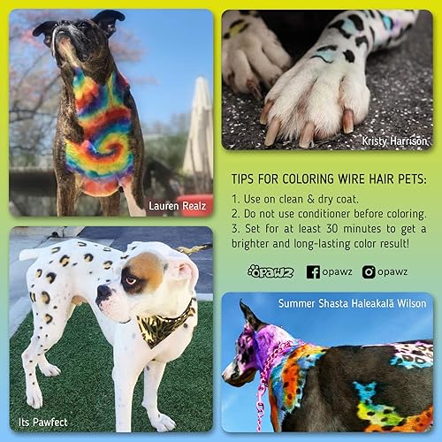 Miniatura 5 de OPAWZ Tinte permanente para el pelo para perros, tinte para el pelo de las mascotas utilizado de forma segura por salones de aseo durante una