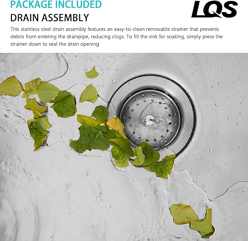 Vista 58 de LQS Fregadero de cocina dorado de 31 pulgadas, fregadero de cocina de acero inoxidable 50/50 de 31 x 18 pulgadas, fregadero de cocina de acero