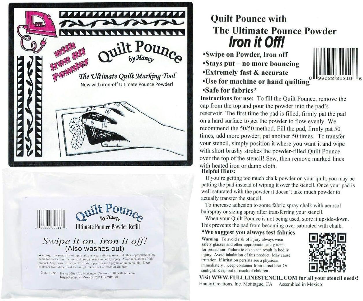 Hancy White Quilt Pounce Pad Chalk