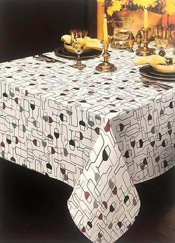 Deluxe Vinilo resistente mantel duradero mantel de vinilo respaldado de franela cocina textil 52x52 cuadrado 4asientos Multi diseño y selección de