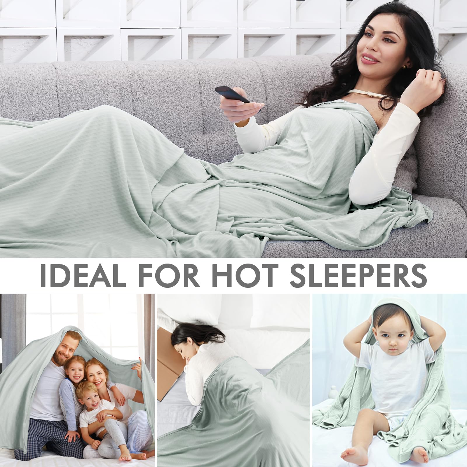 Avoalre Coperta Estiva con Arc-Chill 3.0 Fibra di Raffreddamento Giapponese, Q-Max＞0,5, Coperta Entrambi i Lati Super Morbido Traspirante, Antistatico, per Divano Letto Viaggio, 150 * 200CM, Grigio