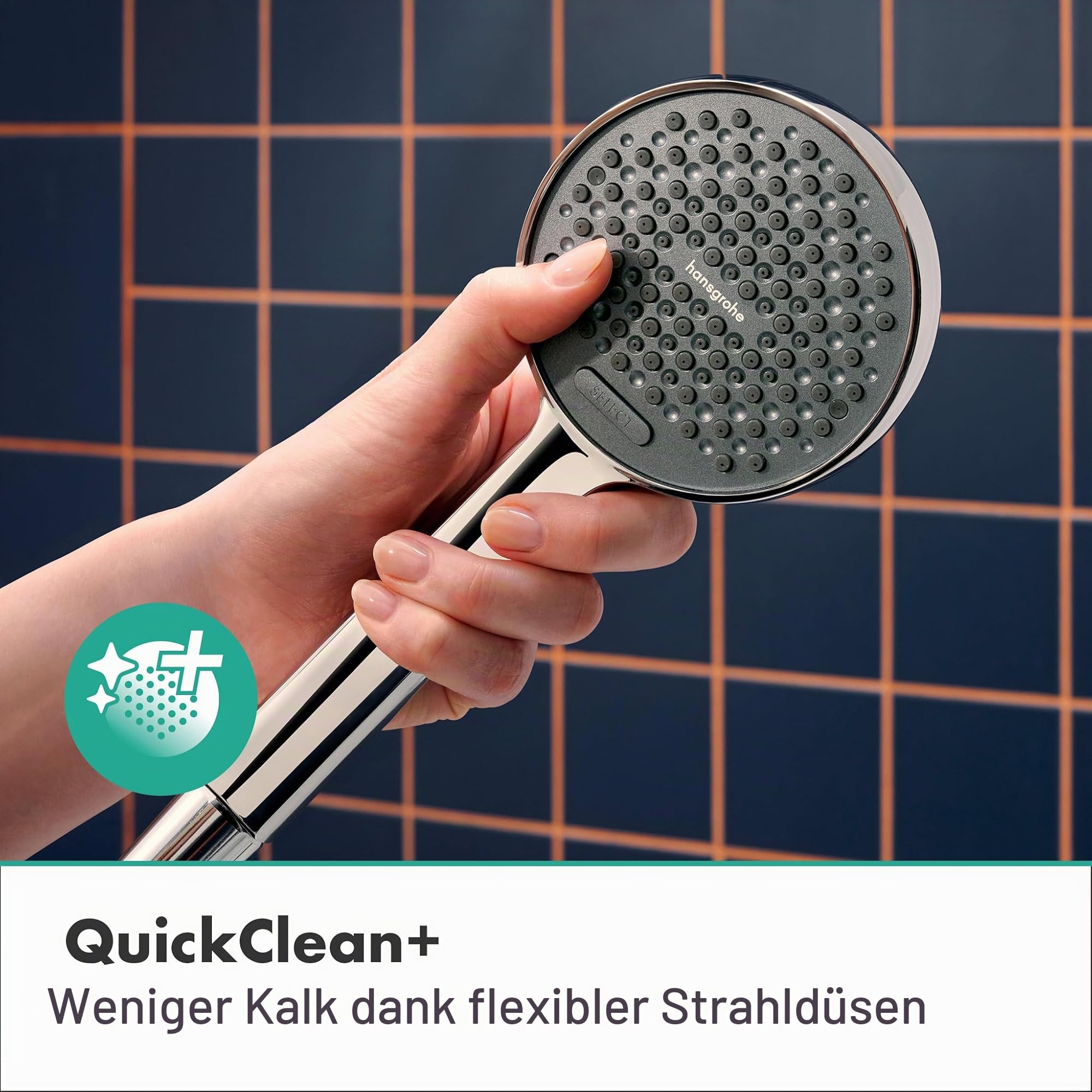 hansgrohe Activera Select S - Duschset mit Duschkopf wassersparend (EcoSmart, 2 Strahlarten), Duschschlauch (1,60 m) und Duschkopfhalterung, Chrom, 28054000