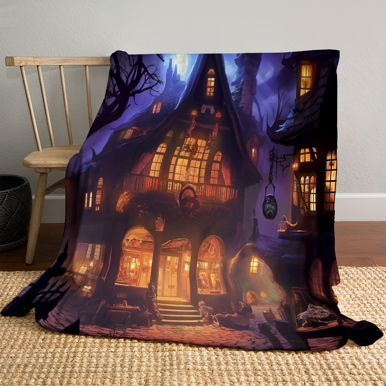 Couverture Halloween flanelle légère anti-froid pour canapé et lit