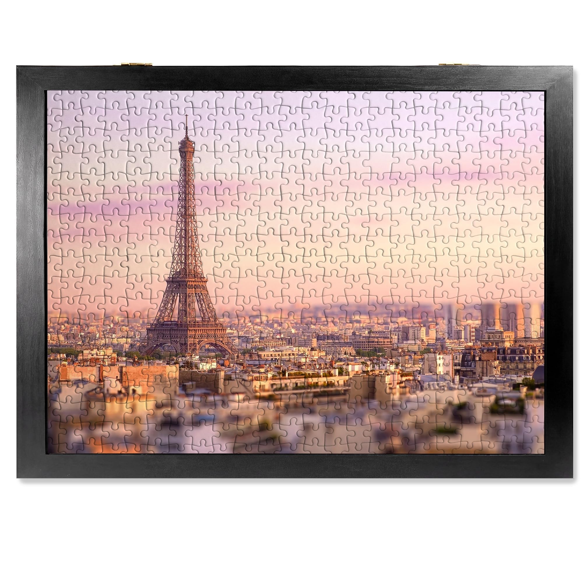 Photo 1 of ***DAMAGED - SEE NOTES/PICTURES*** ALL4JIG Premium Wooden Puzzle Picture Frame with 5-Puzzle Storage Capacity for 1000 Piece Puzzles, Tool-Free Easy Assemble Display, Non-Glue Mounting Kit & Hanging Hardware Included (27" x 20")