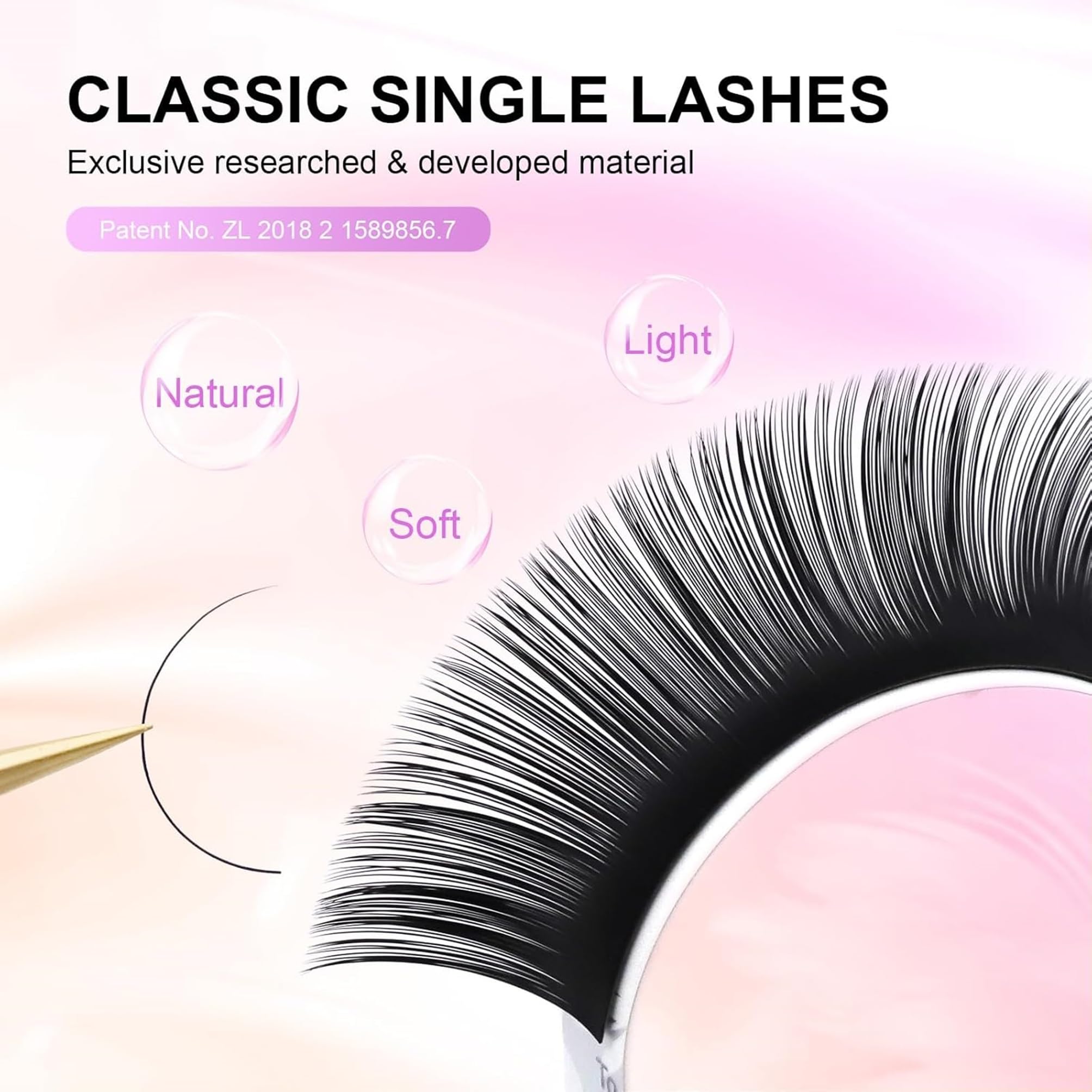 NAGARAKU Eyelash Extensions Individual Lashes 7-15mm Mix Synthetics Classic 16 rows Matte Black Soft Lash Extension (Curl-D, 0.15mm)