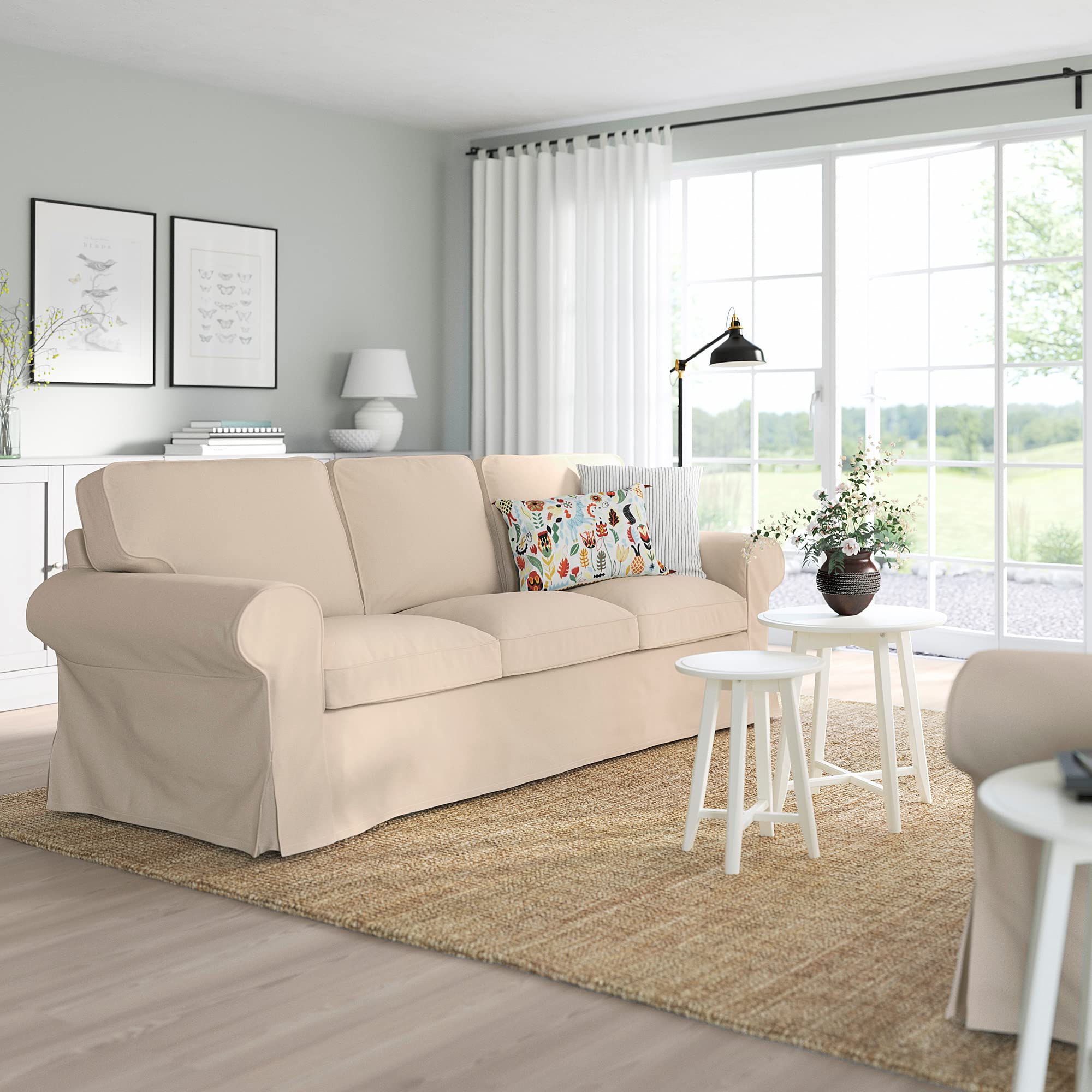 Ikea EKTORP 3-seater sofa, Hallarp beige : Amazon.nl: Home & Kitchen