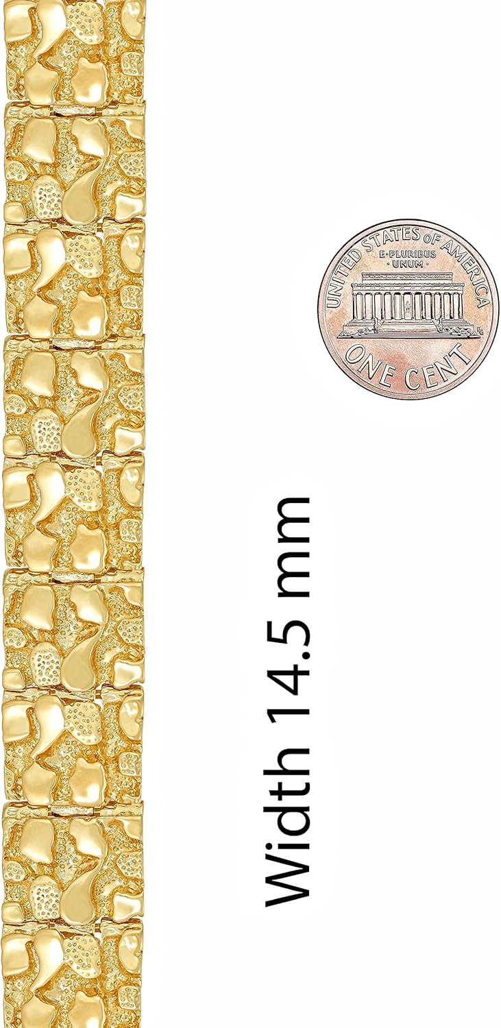 LIFETIME JEWELRY Nugget ID Bracelet for Men and Women 24k Real Gold Plated - Image 8
