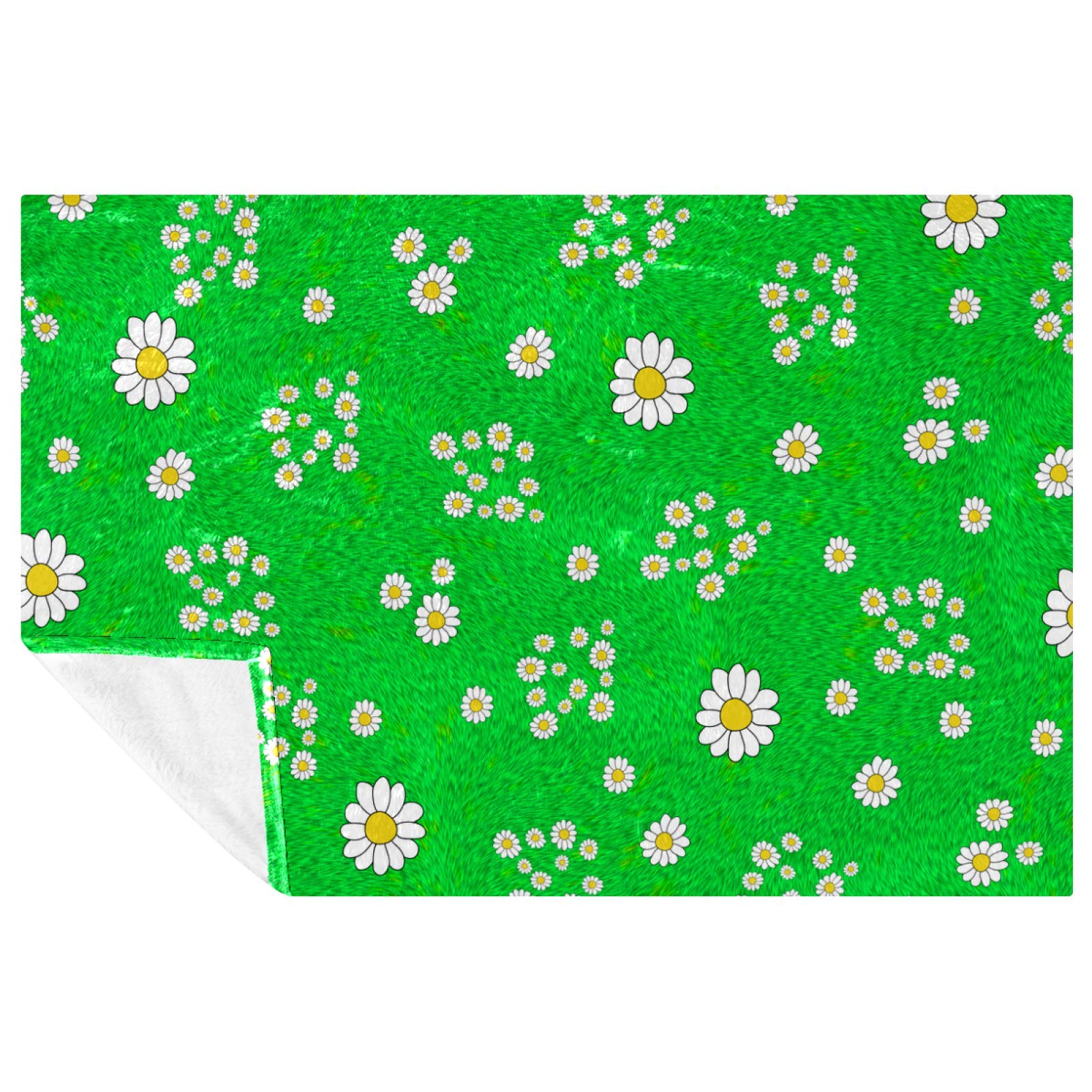 Couverture chaude lit et canapé plaid floral vert 150x100 pour pique-nique