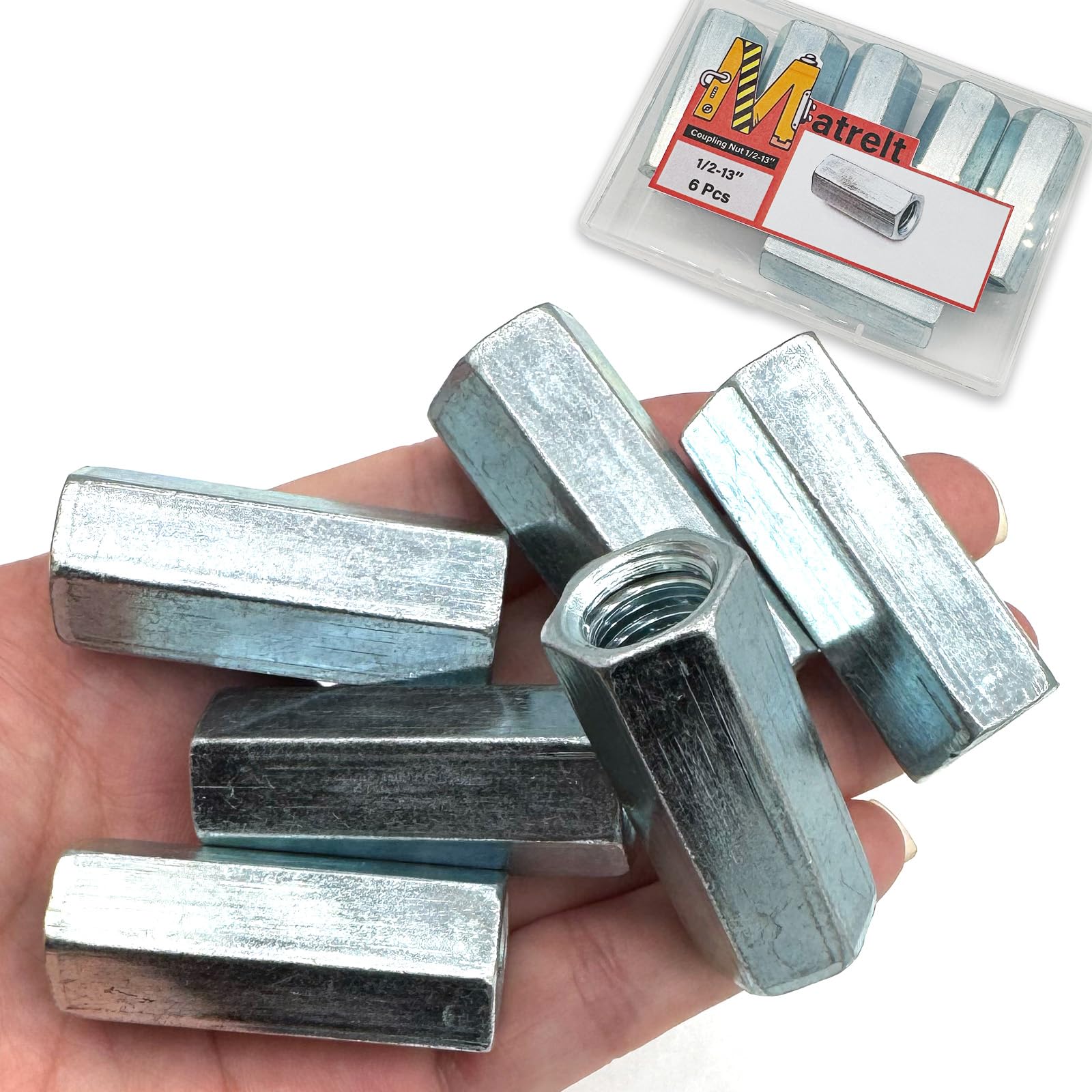 1/4"-20 Coupling Nuts - 20 Pack, Zinc Plated -19