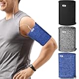 Outus 3 Pieces Phone Armband Running Armband Cell Phone Sleeve for Running Holder Arm Bands for Walking Hiking Jogging Travel (Black, Gray, White-Blue,L)