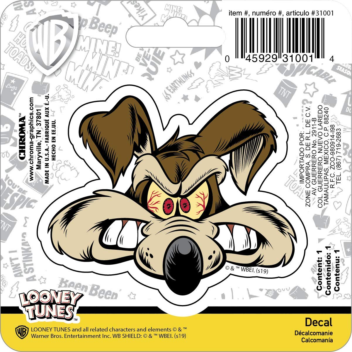 Chroma Graphics Wb Wile E Coyot 4x4 Vinyl Decal Amazon In Home Improvement