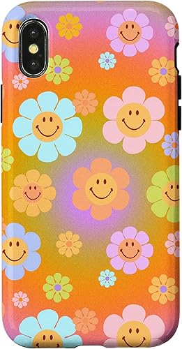 Miniatura 4 de iPhone 11 Pro Max Rainbow 70s Smile Flower Print - Funda de energía de flores de los años 70