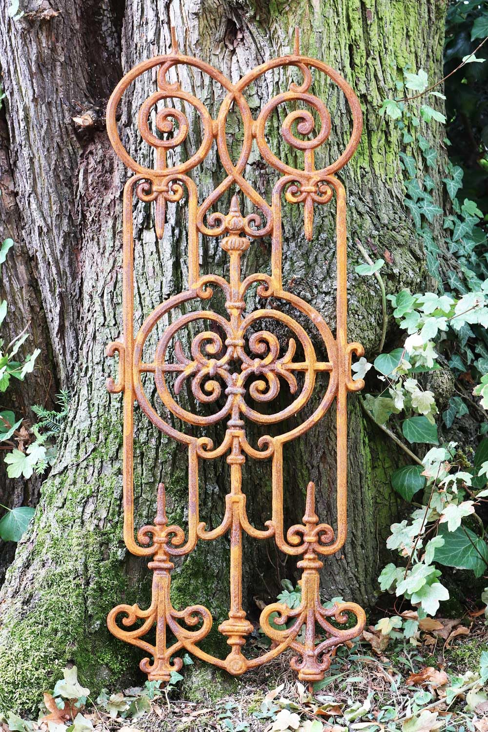 aubaho Gitter Zaun Balkongitter Treppe Balkon Geländer Eisen Rost Antik-Stil Rankhilfe Rankgitter Garten