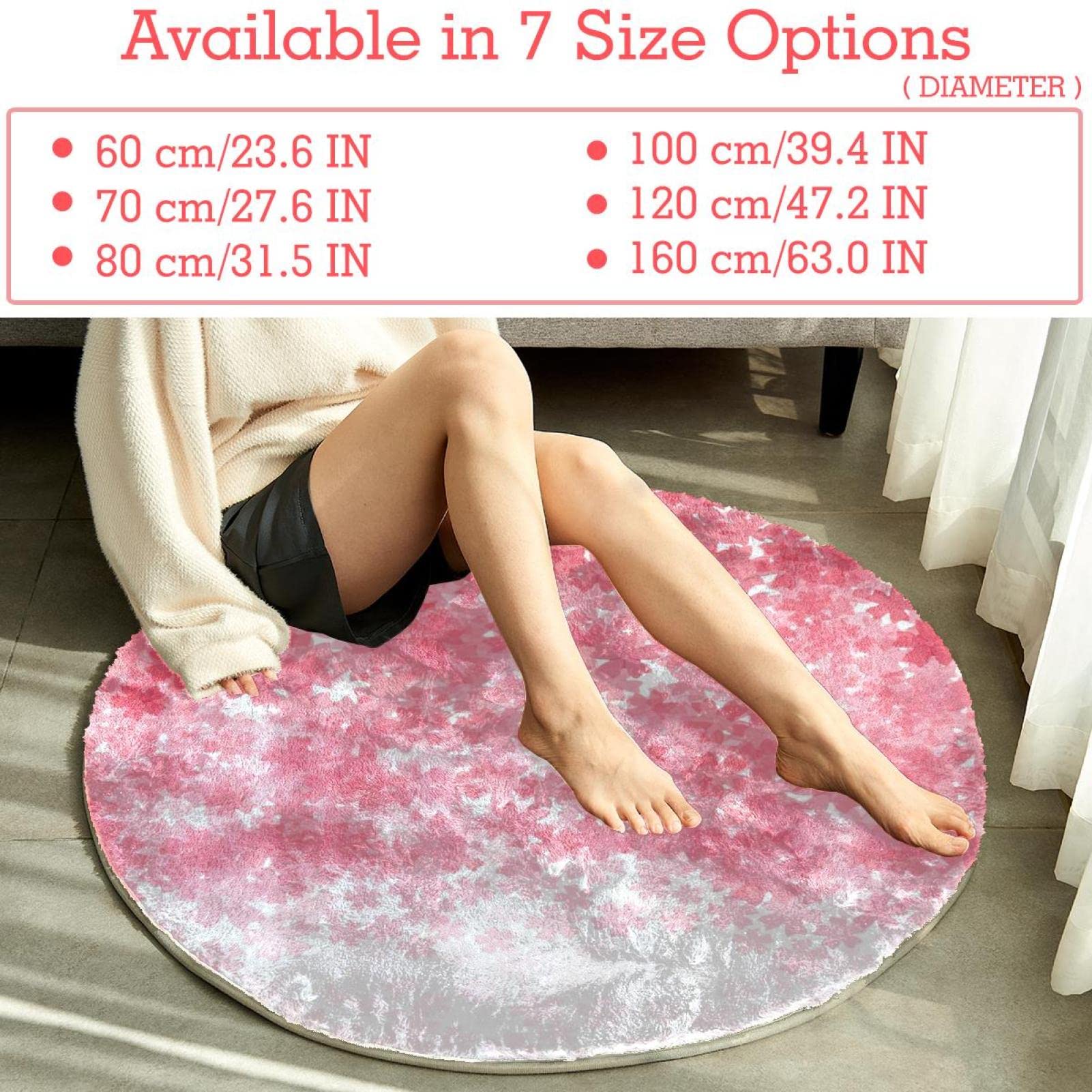 Teppich für Schlafzimmer, Wohnzimmer, Arbeitszimmer, Rosa