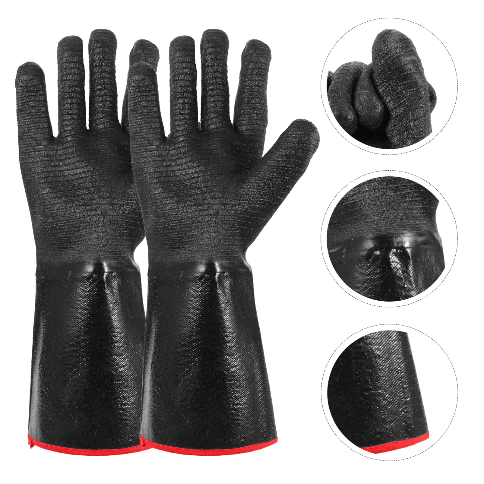 Angoily 1 Paar Hitzebeständige Neopren Backhandschuhe Schwarz | Ofen und Mikrowelle, Rutschfest und Wiederverwendbar, Schutzlösung für Küche und Handhabung