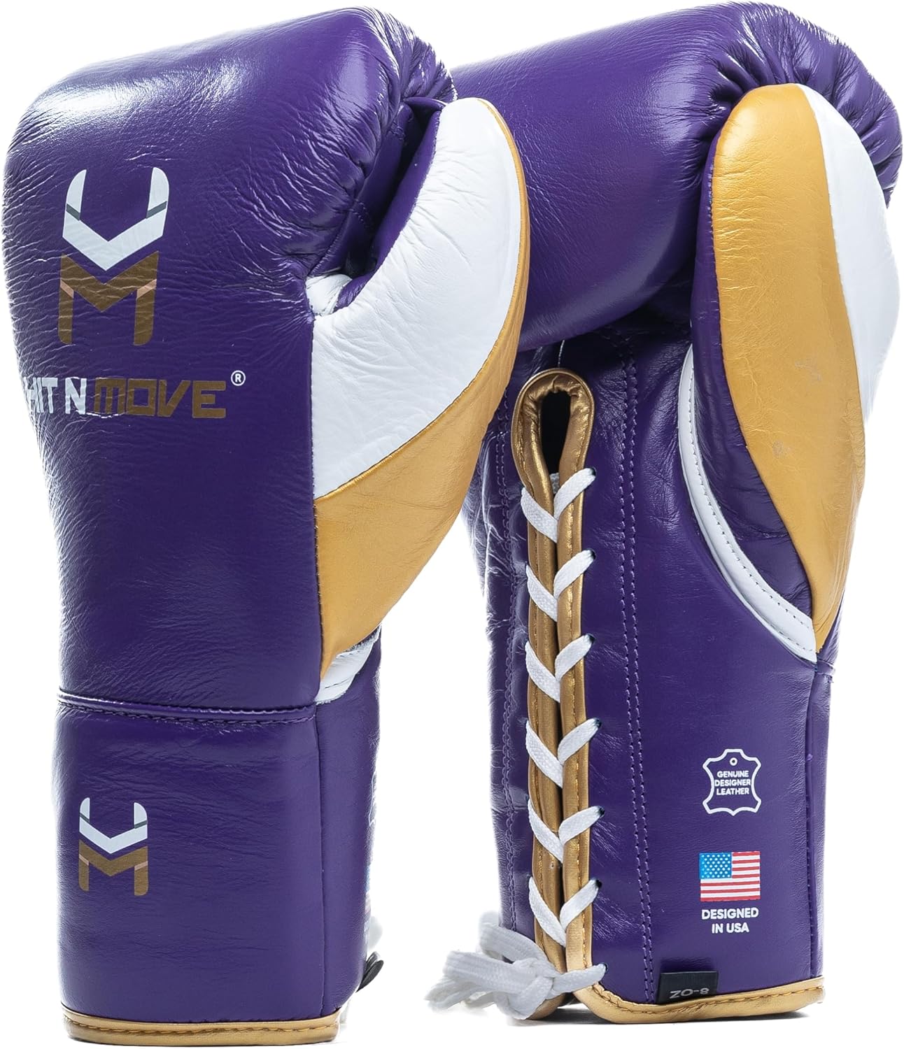 HIT N MOVE Pro Fight Gloves, Professional Boxing Gloves for Men & Women, Muay Thai & MMA, Premium Sparring Gloves for Heavy Bag & Ring, Approved Boxing Equipment